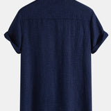 Stand Collar Textured Shirt