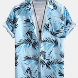 Leaf Print Button Up Shirt