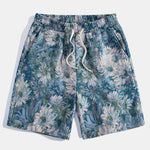 Painted Floral Jacquard Cuban Shirt & Shorts Set