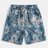Painted Floral Jacquard Cuban Shirt & Shorts Set
