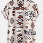 Aztec Geometric Print Shirt & Swim Shorts Set