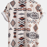 Aztec Geometric Print Shirt & Swim Shorts Set