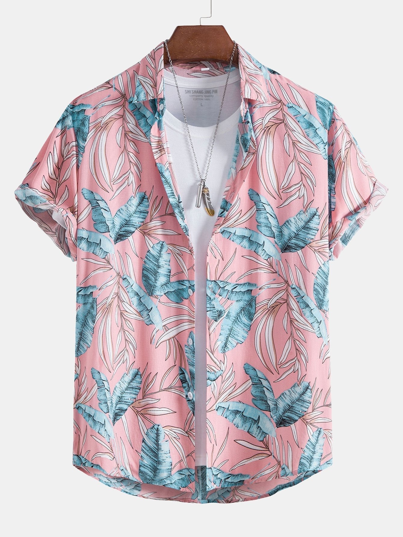Viscose Tropical Print Shirt & Short Length Swim Shorts Set