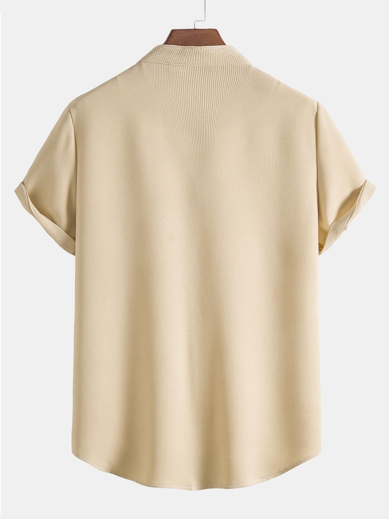 Waffle Stand Collar Shirt
