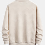 Geometric Striped Sweatshirt & Drawstring Corduroy Cargo Jogger Pants Set