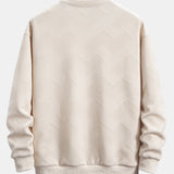 Geometric Striped Sweatshirt & Drawstring Corduroy Cargo Jogger Pants Set
