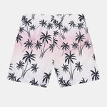 Palm Trees Print Linen Cotton Shirt & Swim Shorts Set