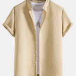 Waffle Stand Collar Shirt