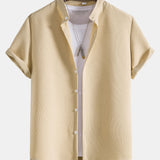 Waffle Stand Collar Shirt