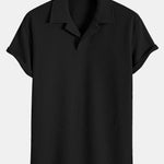 Ribbed Cuban Collar Polo & Straight Leg Ribbed Pants Set