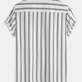 Linen Striped Button Up Shirt