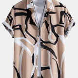 Abstract Print Button Up Shirt