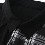 Plaid Corduroy Patchwork Shirt & Corduroy Jogger Pants Set