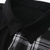 Plaid Corduroy Patchwork Shirt & Corduroy Jogger Pants Set