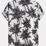 Palm Tree Print Shirt & Striped Swim Shorts Set