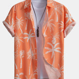 Palm Tree Print Shirt & Swim Shorts Set