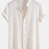 Waffle Stand Collar Shirt