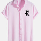 King Print Button Up Shirt