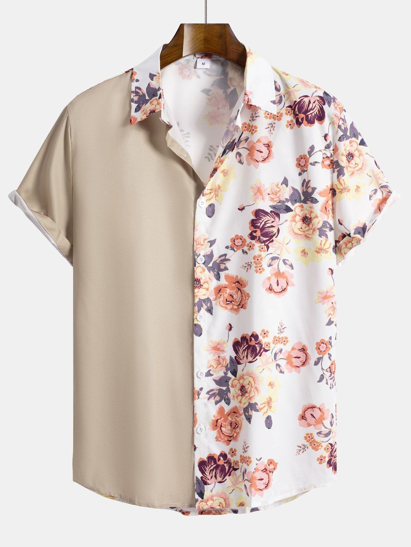 Floral Patchwork Print Button Up Shirt