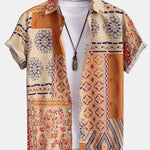 Scarf Print Button Up Shirt