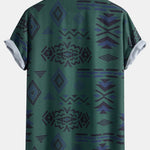 Aztec Geometric Print Shirt & Swim Shorts Set
