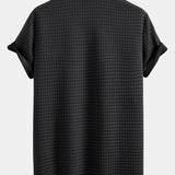 Short Sleeve Waffle Shirt & Drawstring Waffle Jogger Pants Set