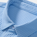 Muscle Fit Ribbed Button Up Shirt