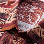 Floral Geometric Patchwork Print Cotton Shirt