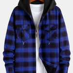 Fleece Lined Plaid Hooded Shirt