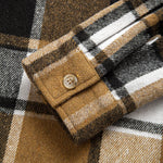 Corduroy Plaid Hooded Shirt & Drawstring Corduroy Cargo Jogger Pants Set