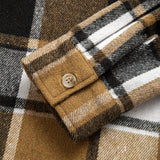 Corduroy Plaid Hooded Shirt & Drawstring Corduroy Cargo Jogger Pants Set