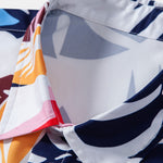 Leaf Color Block Print Button Up Shirt