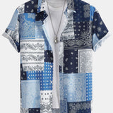 Paisley Patchwork Print Shirt & Swim Shorts Set