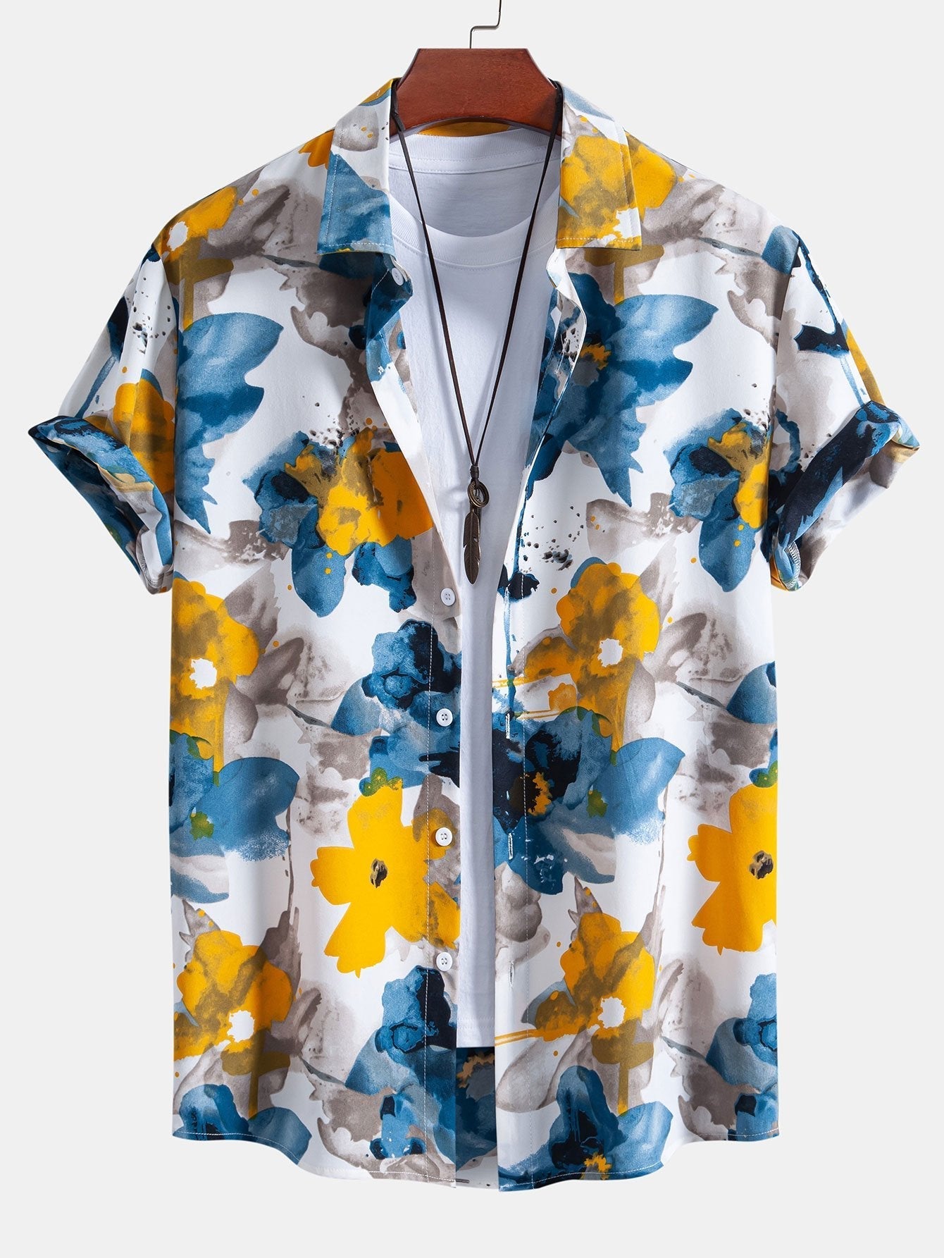 Ink Floral Print Shirt & Swim Shorts Set