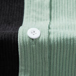 Short Sleeve Two-Tone Corduroy Shirt & Corduroy Shorts Set