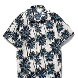 Palm Tree Print Shirt & Swim Shorts Set