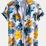 Ink Floral Print Button Up Shirt