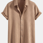 Texture Jacquard Shirt & Shorts Set
