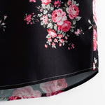 Two Tone Rose Print Button Up Shirt