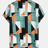 Geometric Stripe Print Shirt