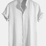 Striped Stand Collar Shirt