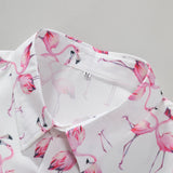 Flamingo Print Shirt & Swim Shorts Set