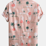 Tropical Plants Print Shirt & Swim Shorts Set