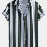 Stripe Print Shirt & Swim Short Set