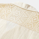 Geometric Textured Patchwork Cuban Shirt
