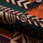 Floral Geometric Patchwork Print Cotton Shirt