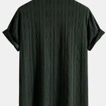 Knitted Geometric Rhombus Jacquard Cuban Shirt