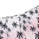 Palm Trees Print Linen Cotton Shirt & Swim Shorts Set