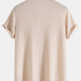 Short Sleeve Waffle Knit Polo