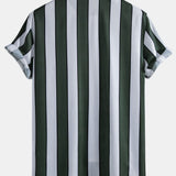 Stripe Print Shirt & Swim Short Set
